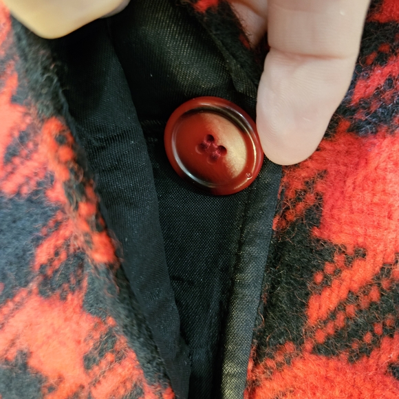 Pendleton Red and Black Wool Houndstooth Jacket Size 10 - Picture 5 of 14